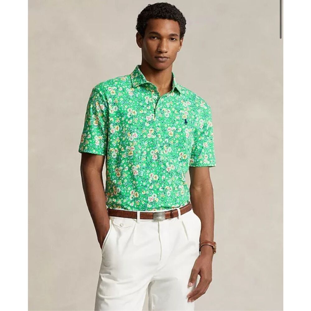 Polo Ralph Lauren NWT Classic Fit Floral Soft Cotton Polo Palais Floral Stem Med